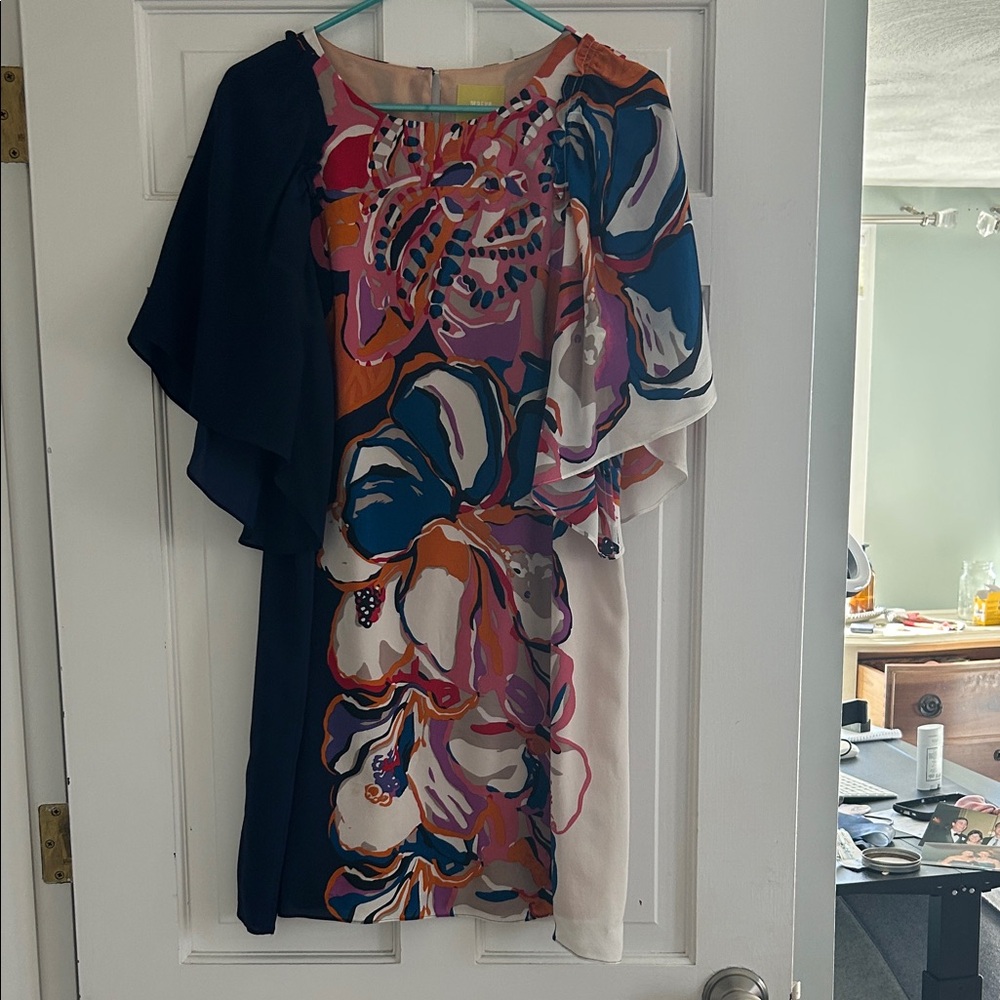 Maeve Pink and Orange Abstract Dress
